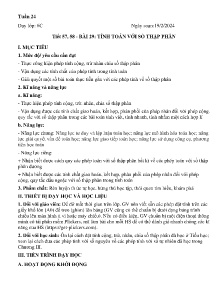 Giáo án Toán 6 - Tuần 24 - Năm học 2023-2024