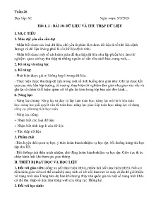 Giáo án Toán 6 - Tuần 26, Bài 38: Dữ liệu và thu thập dữ liệu (Tiết 1+2) - Năm học 2023-2024