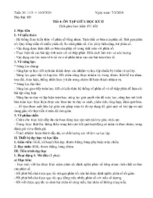 Giáo án Toán 6 - Tuần 26, Tiết 4: Ôn tập giữa học kì II - Năm học 2023-2024