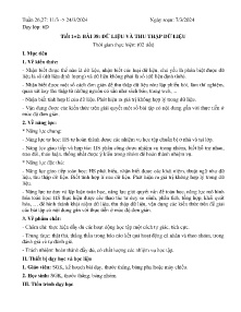Giáo án Toán 6 - Tuần 26+27, Bài 38: Dữ liệu và thu thập dữ liệu (Tiết 1+2) - Năm học 2023-2024