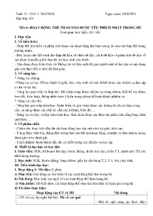 Giáo án Toán 6 - Tuần 31, Tiết 6: Hoạt động thể nào được yêu thích nhất trong hè - Năm học 2023-2024