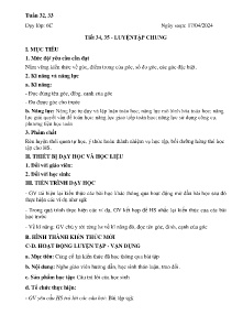 Giáo án Toán 6 - Tuần 32+33, Tiết 34+35: Luyện tập chung - Năm học 2023-2024