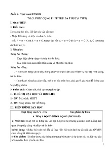 Giáo án Toán 7 - Tuần 2 - Năm học 2024-2025