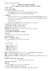 Giáo án Toán 8 - Chương IV, Bài 15: Định lí thalès trong tam giác - Năm học 2023-2024