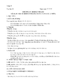 Giáo án Toán 8 - Tiết 24+25, Bài 15: Định lí thalès trong tam giác - Năm học 2023-2024