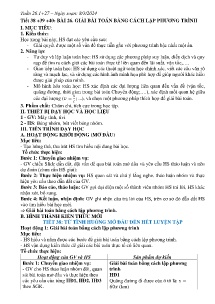 Giáo án Toán 8 - Tiết 38-40, Bài 26: Giải bài toán bằng cách lập phương trình - Năm học 2023-2024