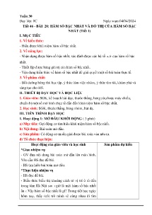 Giáo án Toán 8 - Tiết 46, Bài 28: Hàm số bậc nhất và đồ thị của hàm số bậc nhất - Năm học 2023-2024