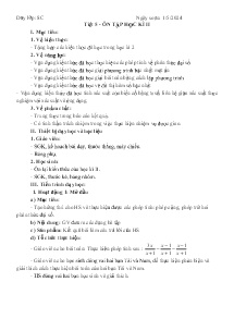 Giáo án Toán 8 - Tiết 5: Ôn tập học kì II - Năm học 2023-2024