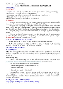 Giáo án Toán 8 - Tuần 32, Tiết 4: Phân tích đặc điểm khí hậu Việt Nam - Năm học 2023-2024