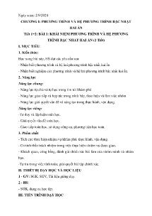 Giáo án Toán 9 (Kết nối tri thức) - Tiết 1+2, Bài 1: Khái niệm phương trình và hệ phương trình bậc nhất hai ẩn - Năm học 2024-2025