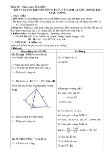 Giáo án Toán 9 - Tuần 20, Tiết 37+38 - Năm học 2023-2024