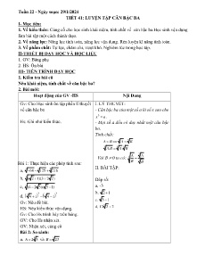Giáo án Toán 9 - Tuần 22, Tiết 41+42 - Năm học 2023-2024
