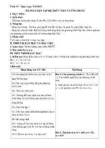 Giáo án Toán 9 - Tuần 31, Tiết 59+60 - Năm học 2023-2024