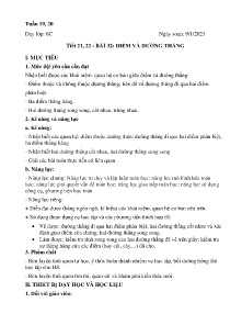 Giáo án Toán Lớp 6 - Tiết 21+22, Bài 32: Điểm và đường thẳng - Năm học 2023-2024