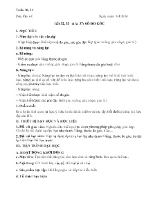 Giáo án Toán Lớp 6 - Tiết 32+33, Bài 37: Số đo góc - Năm học 2023-2024