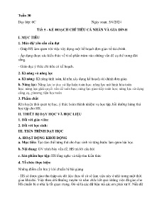 Giáo án Toán Lớp 6 - Tuần 30, Tiết 5: Kế hoạch chi tiêu cá nhân và gia đình - Năm học 2023-2024