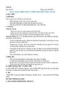 Giáo án Toán Lớp 8 - Tiết 30, Bài 24: Phép nhân và phép chia phân thức đại số - Năm học 2023-2024