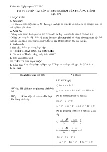 Giáo án Toán Lớp 9 - Tuần 30, Tiết 57+58 - Năm học 2023-2024