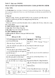 Giáo án Toán Lớp 9 - Tuần 33, Tiết 63+64 - Năm học 2023-2024