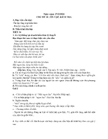 Giáo án Tự chọ Ngữ văn 9 - Chủ đề 10: Ôn tập, kiểm tra - Năm học 2023-2024