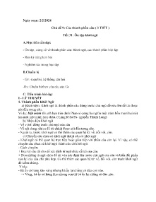 Giáo án Tự chọn Ngữ văn 9 - Chủ đề 9: Các thành phần câu - Năm học 2023-2024