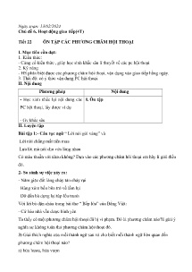 Giáo án Tự chọn Ngữ văn Lớp 9 - Chủ đề 6: Hoạt động giao tiếp - Năm học 2023-2024