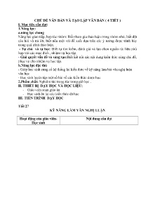 Giáo án Tự chọn Ngữ văn Lớp 9 - Chủ đề: Văn bản và tạo lập văn bản