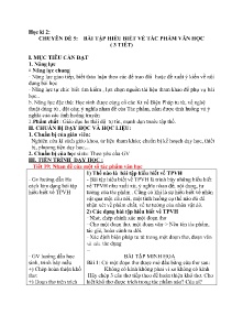 Giáo án Tự chọn Ngữ văn Lớp 9 - Chuyên đề 5: Bài tập hiểu biết về tác phẩm văn học