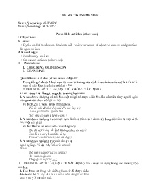 Giáo án Tự chọn Tiếng Anh 9 - Period 21: Articles (Other uses) - Năm học 2023-2024
