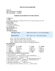 Giáo án Tự chọn Tiếng Anh 9 - Week 28, Period 28: Review future passive - Năm học 2023-2024
