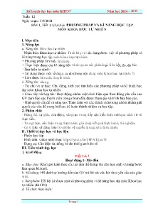 Kế hoạch bài dạy Khoa học tự nhiên 7 - Tiết 1-6, Bài 1: Phương pháp và kĩ năng học tập môn Khoa học tự nhiên - Năm học 2024-2025