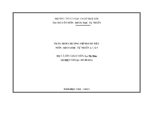 Phân phối chương trình chi tiết môn Khoa học tự nhiên Khối THCS - Năm học 2024-2025 - La Thị Hậu