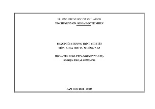 Phân phối chương trình chi tiết môn Khoa học tự nhiên Khối THCS - Năm học 2024-2025 - Nguyễn Văn Hạ