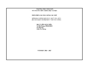Phân phối chương trình chi tiết môn Ngữ văn 9 (Kết nối tri thức) - Năm học 2024-2025 - Trường THCS Thái Sơn