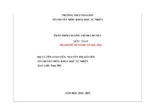 Phân phối chương trình chi tiết môn Toán 7 (Kết nối tri thức) - Năm học 2024-2025 - Nguyễn Thị Hải Yên