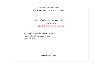 Phân phối chương trình chi tiết môn Toán 8 (Kết nối tri thức) - Năm học 2024-2025 - Nguyễn Thị Viên