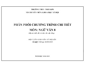 Phân phối chương trình chi tiết Ngữ văn 8 (Kết nối tri thức) - Năm học 2024-2025 - Lê Thị Liên