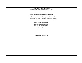Phân phối chương trình chi tiết Ngữ văn 9 - Năm học 2024-2025 - Trường THCS Thái Sơn