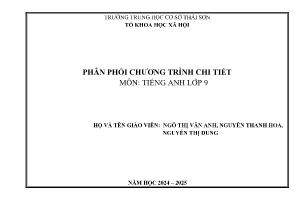 Phân phối chương trình chi tiết Tiếng Anh 9 - Năm học 2024-2025 - Trường THCS Thái Sơn