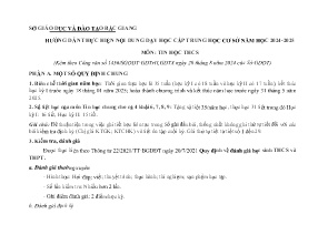 Phân phối chương trình chi tiết Tin học Lớp 8+9 - Năm học 2024-2025 - Nguyễn Thị Hải Yên