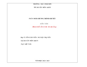 Phân phối chương trình chi tiết Toán 9 (Kết nối tri thức) - Năm học 2024-2025 - Nguyễn Thị Viên