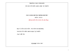 Phân phối chương trình chi tiết Toán 9 (Kết nối tri thức) - Năm học 2024-2025 - Nguyễn Văn Dương