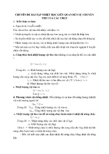 Tài liệu bồi dưỡng HSG Vật lí 8 - Chuyên đề: Bài tập nhiệt học liên quan đến sự chuyển thể của các chất