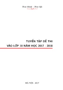 Tuyển tập đề thi vào lớp 10 Toán - Năm học 2017-2018